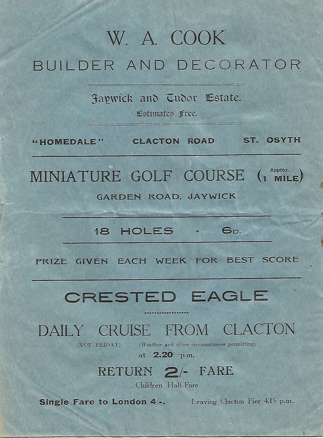 Jaywick Journal, Issue No. 3, Inside Front Cover